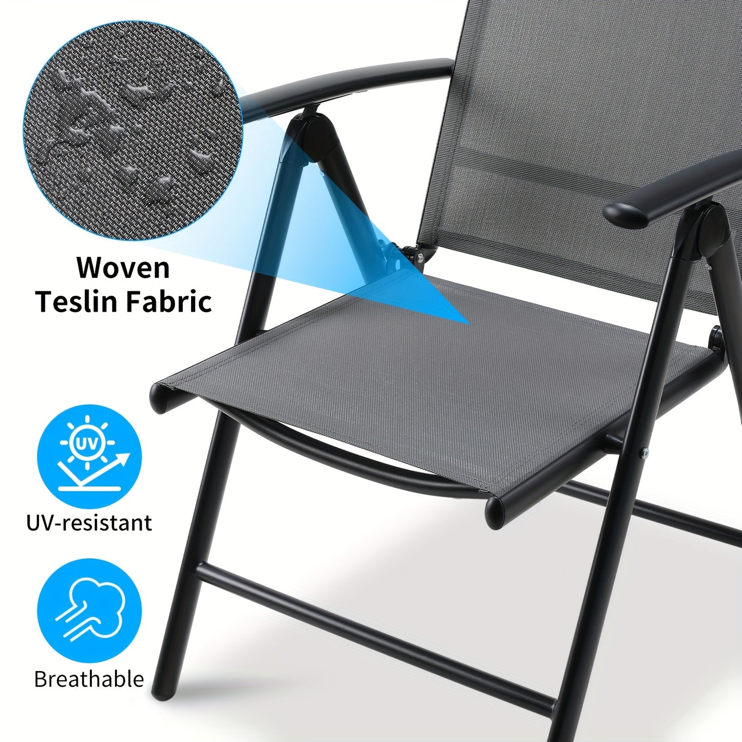 Tuinstoelen – Balkonstoel – Campingstoel – Tuinstoel – Verstelbare Stoel – Aluminium Frame – 7-Standen Rugleuning – Inklapbaar – Max. 120 kg Belastbaar
