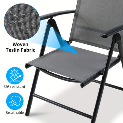 Tuinstoelen – Balkonstoel – Campingstoel – Tuinstoel – Verstelbare Stoel – Aluminium Frame – 7-Standen Rugleuning – Inklapbaar – Max. 120 kg Belastbaar