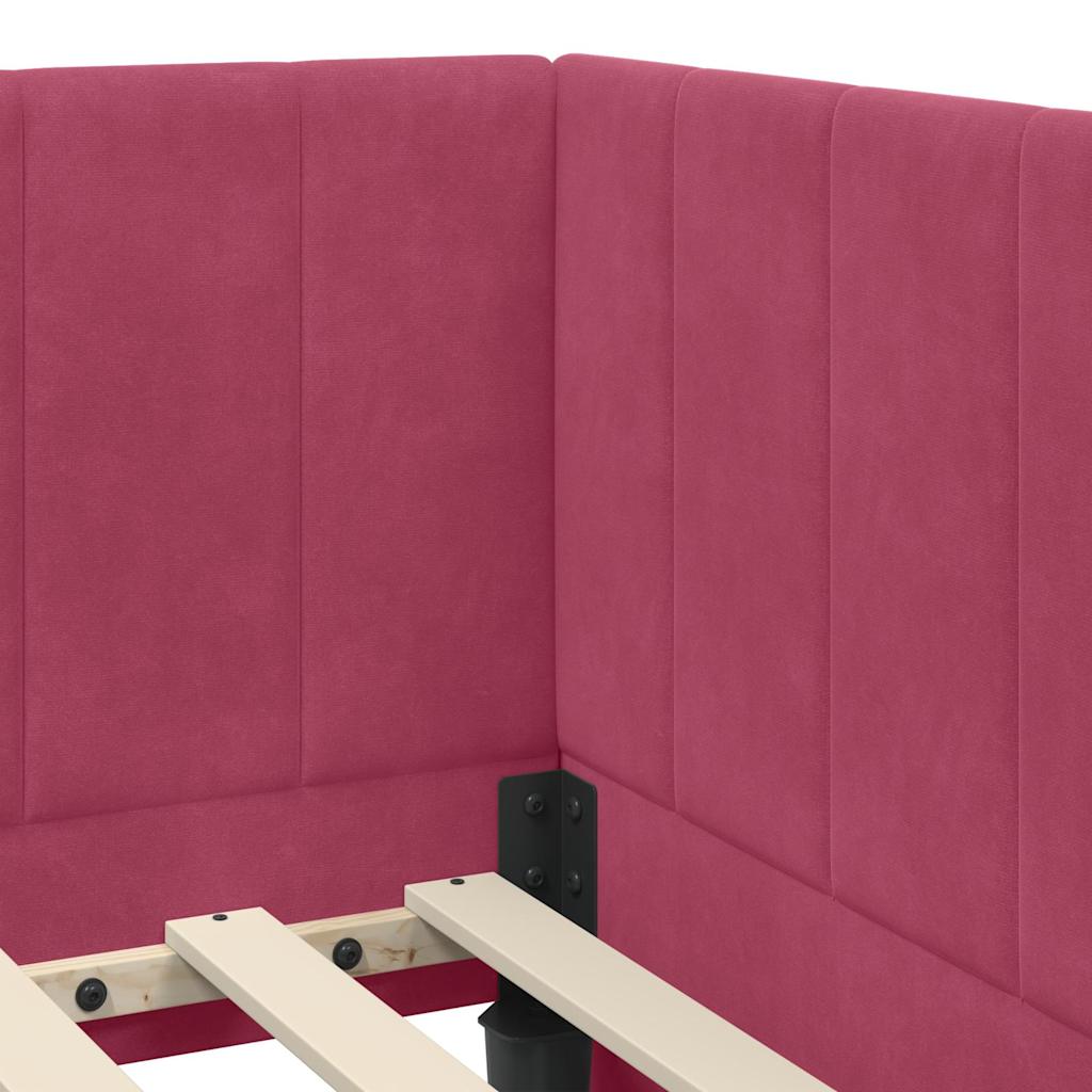 Bedframe – Bedombouw – Ledikant – Slaapbank – Bedplaats – Crèmekleurig Fluwelen Hoofdbord – 80x200 cm – Duurzaam Geplaatst Materiaal