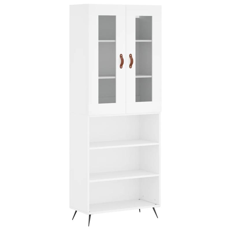 Hoge kast 69.5x34x180cm bewerkt hout wit, Haute Armoire Rangement Chambre, Armoire En Hauteur Rangement, Armoire Haute Noir Rangement, Armoire En Coinde Rangement Haute, Haute Armoire De Rangement, Armoire Rangement Menteau,