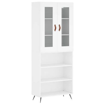 Hoge kast 69.5x34x180cm bewerkt hout wit, Haute Armoire Rangement Chambre, Armoire En Hauteur Rangement, Armoire Haute Noir Rangement, Armoire En Coinde Rangement Haute, Haute Armoire De Rangement, Armoire Rangement Menteau,