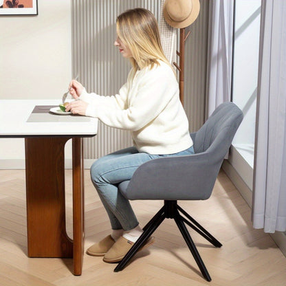 Eetkamerstoel – Stoel – Kuipstoel – Lounge Stoel – Draaistoel – Velvetlook Bekleding – Stevig Metalen Onderstel – Compact Formaat 58x60,5x79 cm – Onderhoudsvriendelijk & Stijlvol