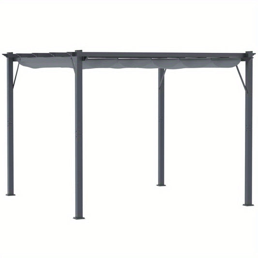 Tuinkamer – Pergola – Tuinpaviljoen – Overkapping – Partytent – Aluminium Frame – Verstelbaar Schuifdak 3x3m – Weerbestendig & Lichtgewicht