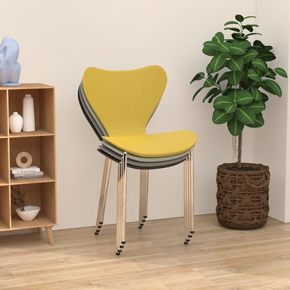 Eetkamerstoelen – Stoelen – Kuipstoelen – Keukenstoelen – Stapelstoelen – Set Van 4 – Zwaar Belastbaar PP Plastic – Metalen Poten