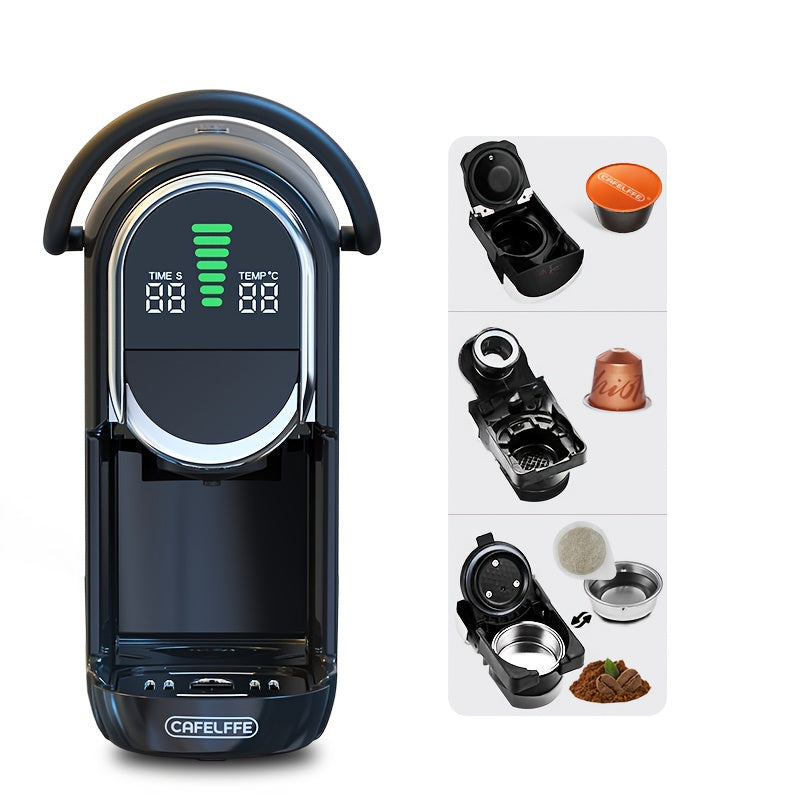 Koffiecupmachine – Capsulekoffiemachine – Espresso-apparaat – Koffiezetapparaat – Machine voor Koffiecapsules – 4-in-1 Compatibel met Diverse Capsules – 19 Bar Pomp met LCD Display