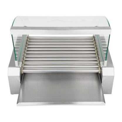 Roller Grill with a Cover, Roller Grill Heater for Steamers, 11 Rollers