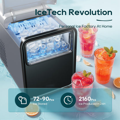 Ijsblokjesmachine – IJsblokjesmaker – IJsproducent – IJsblokjesbereider – Automatische IJsblokjesmachine – Zelfreiniging – 12 kg ijs per dag – Compact en draagbaar