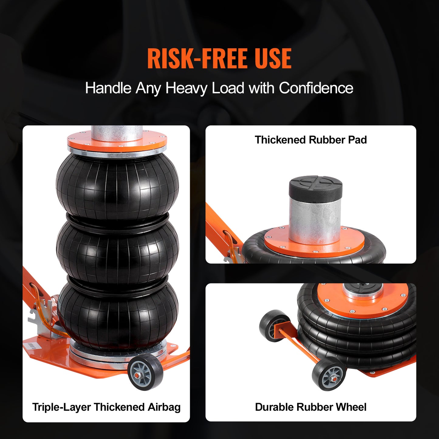 Air Jack – Luchtkussenkrik – Pneumatische Krik – Auto Krik – Garagekrik – 3 Ton Draagvermogen – Verstelbare Hefhoogte 11,5-36,4 cm