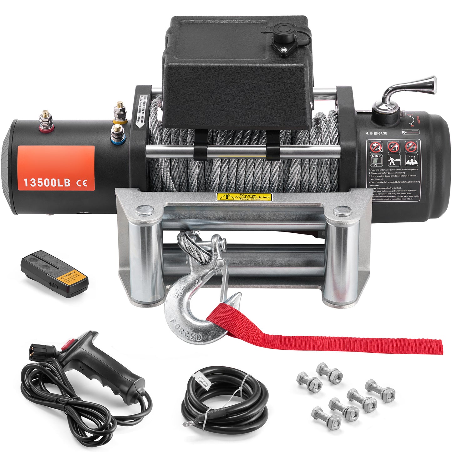 Elektrische Kabellier – Elektrische Lier – Kabelwinch – Motorlier – Offroad Lier – 12V 6123 Kg Trekvermogen – Afstandsbediening