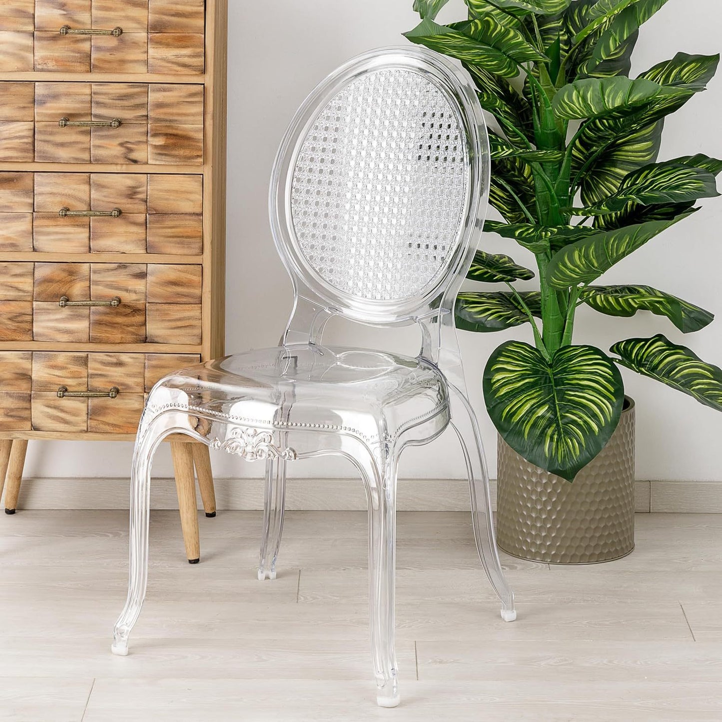 Transparante Stoelen – Eetkamerstoelen – Polycarbonaat Stoelen – Stapelbare Stoelen – Design Stoelen – Set Van 4 – Waterbestendig – Lichtgewicht & Duurzaam