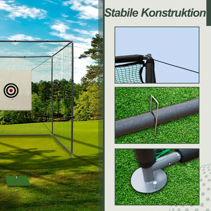 Golf oefenkooi – golf net – slagkooi – oefenkooi – trainingsnet – 3x3x3 meter – stevig stalen frame – scheurvast knotloos net