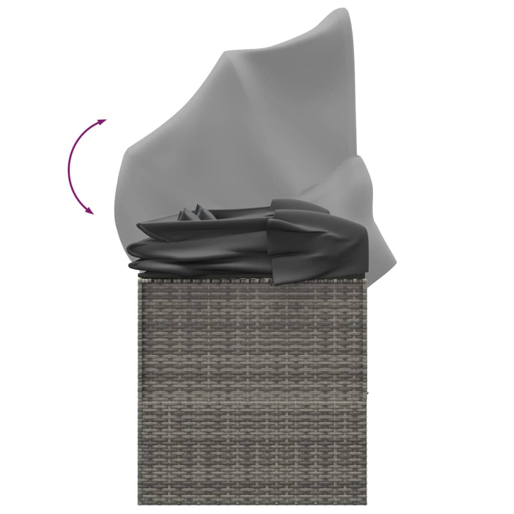 Loungebed – Loungesofa – Ligbed – Buitenbed – Poly Rattan – Verstelbare Zonwering – Stevig Stalen Frame