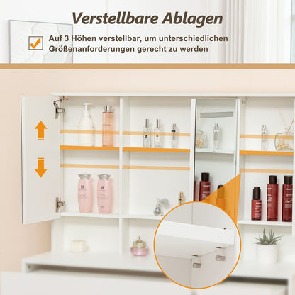 Keukenkast – Opbergkast – Dressoir – Vitrinekast – Buffetkast – Wit – Duurzaam Bamboe – 12 Deuren & Lades – 80x40x180 cm