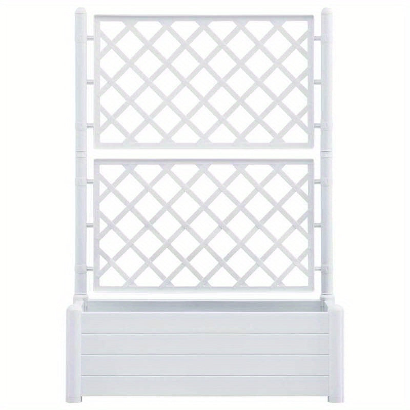 Easy to assemble modern and simple Planter with trellis 100x43x142cm White backyard high-quality flower box kit