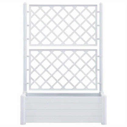 Easy to assemble modern and simple Planter with trellis 100x43x142cm White backyard high-quality flower box kit
