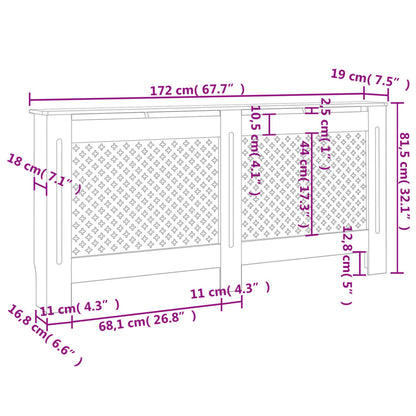 Radiatorombouw – Radiatoromkasting – Radiatorbekleding – Verwarmingsombouw – MDF – Strak Design – 172x19x81,5 cm – Eenvoudige Montage