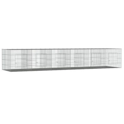 Konijnenhok – Kooien – Dierenverblijf – Ren – Buitenhok – 6 Panelen – Gegalvaniseerd IJzer – Goede Ventilatie – 327x79x54 cm