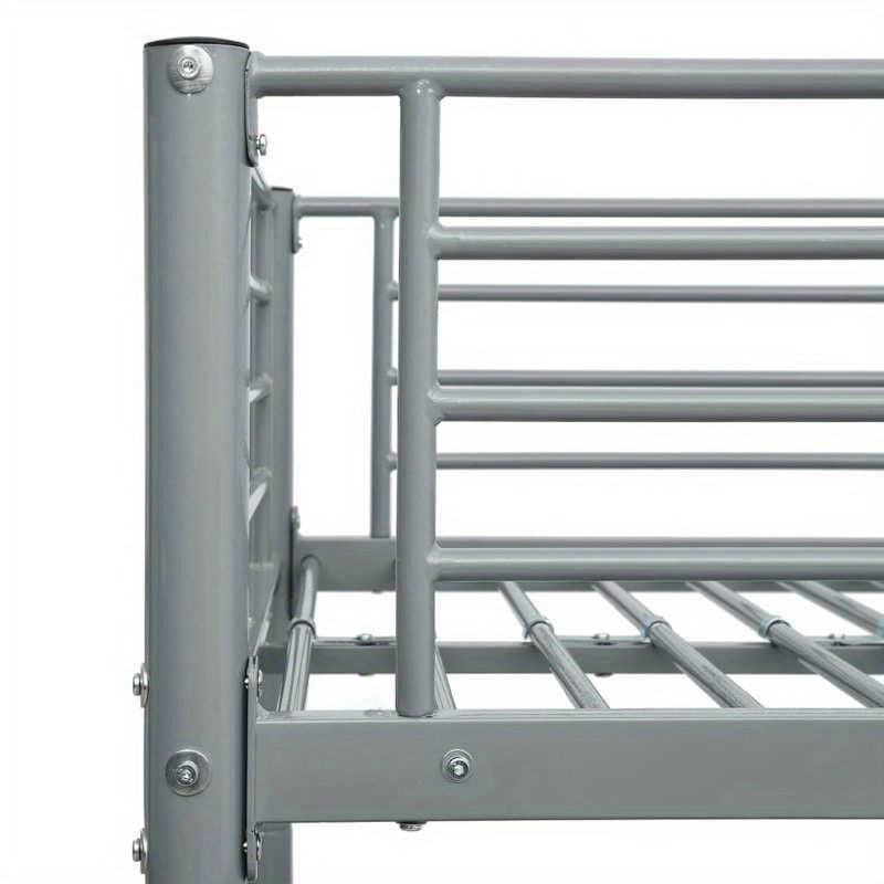 Metal Gray Stapelbed – Stapelbed Frame – Hoogslaper – Bed Met Bureau – Opbergbed – Stevige Metalen Constructie – Ruimtebesparend Ontwerp 140x200cm/90x200cm