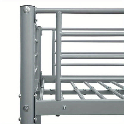 Metal Gray Stapelbed – Stapelbed Frame – Hoogslaper – Bed Met Bureau – Opbergbed – Stevige Metalen Constructie – Ruimtebesparend Ontwerp 140x200cm/90x200cm