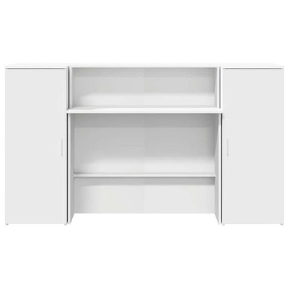 Receptiebalie – Balie – Ontvangstbalie – Ontvangsttafel – Balie Wit – Houten Constructie – Groot Werkblad 180x50 cm