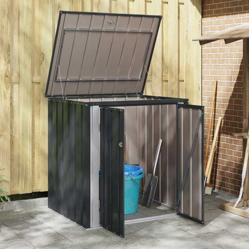 Tuinopbergbox – Tuinkist – Buitenbox – Opbergkist – Opbergbox – Zwart – Stalen Constructie – Ruim Formaat 101,5x82x100 cm