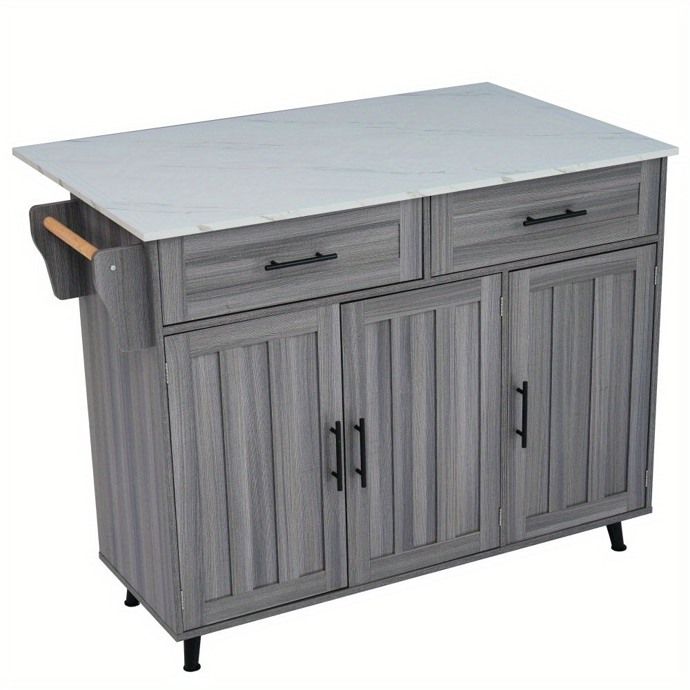 Dressoir – Sideboard – Opbergkast – Buffetkast – Ladekast – Modern Design – Opvouwbaar Tafelblad & Wieltjes – Ruime Opbergruimte Wit Donkerbruin 129x46x91,5 cm