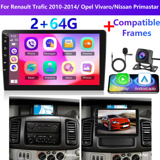 Android Autoradio – Multimedia Systeem – Touchscreen Radio – In-Car Entertainment – Navigatiesysteem – 10 Inch Scherm – Draadloos CarPlay & Android Auto – AHD Achteruitrijcamera & GPS Navigatie