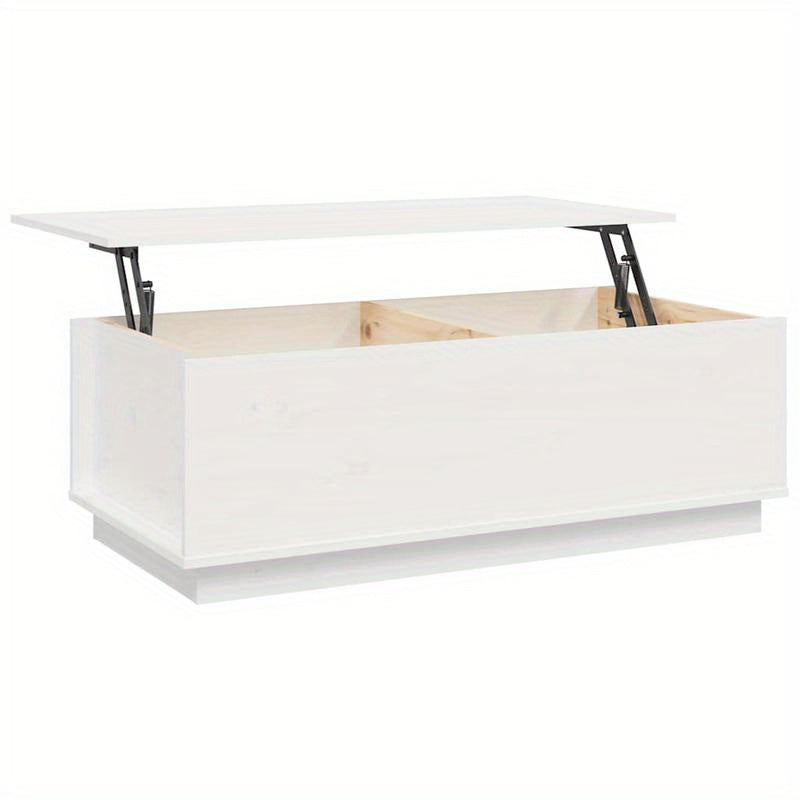Modern White Coffee Table with Removable Top - Heavy-Duty Hardwood Construction, Easy Assembly Living Room Center Table for Small Spaces, Apartments, Offices - Sturdy Furniture for All Seasons & Decor Styles, Coffee Table for