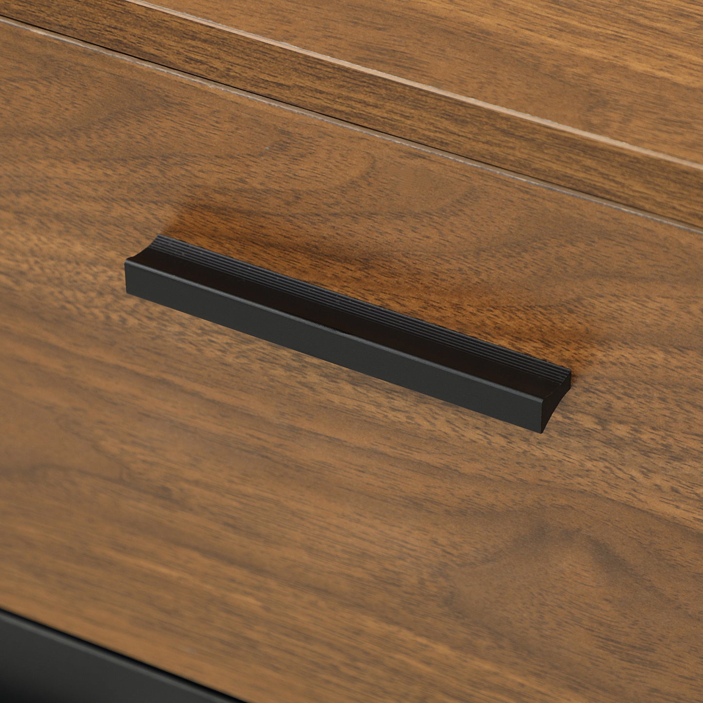 Buffetkast – Dressoir – Opbergkast – Kast – Sideboard – Bruin Zwart Kleurblok – 4 Kasten Met Lade En Verstelbare Planken – Afmetingen 120x35x85 cm