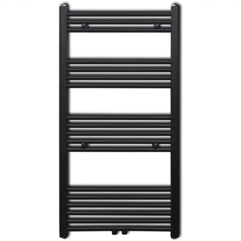 Handdoekradiator – Designradiator – Badkamerradiator – Handdoekdroger – Wandradiator – Mat Zwart – 600x1160 mm – Duurzaam Stevig Materiaal