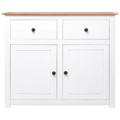 Sideboard – Dressoir – Opbergkast – Kast – Wit – Massief Dennenhout – Verwijderbare Opbergboxen – 93x40x80 cm – Praktisch & Stijlvol