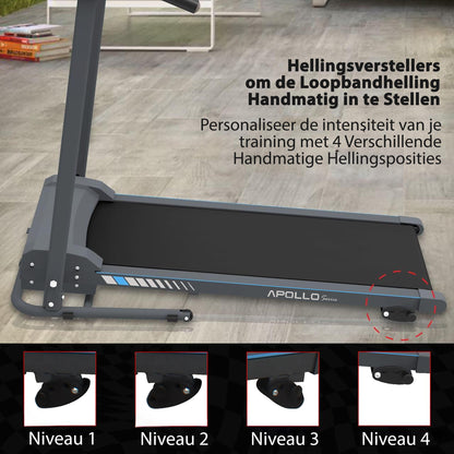 Loopband – Inklapbare Treadmill – Fitnessapparaat – Hardloopband – Wandelband – Zwart – Compact Ontwerp – Bluetooth Connectiviteit
