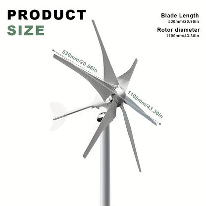 Windmolen Generator – Windturbine – Duurzame Energie – 24V Generator – 1000W Vermogen – Stil Met MPPT Controller - QUORE