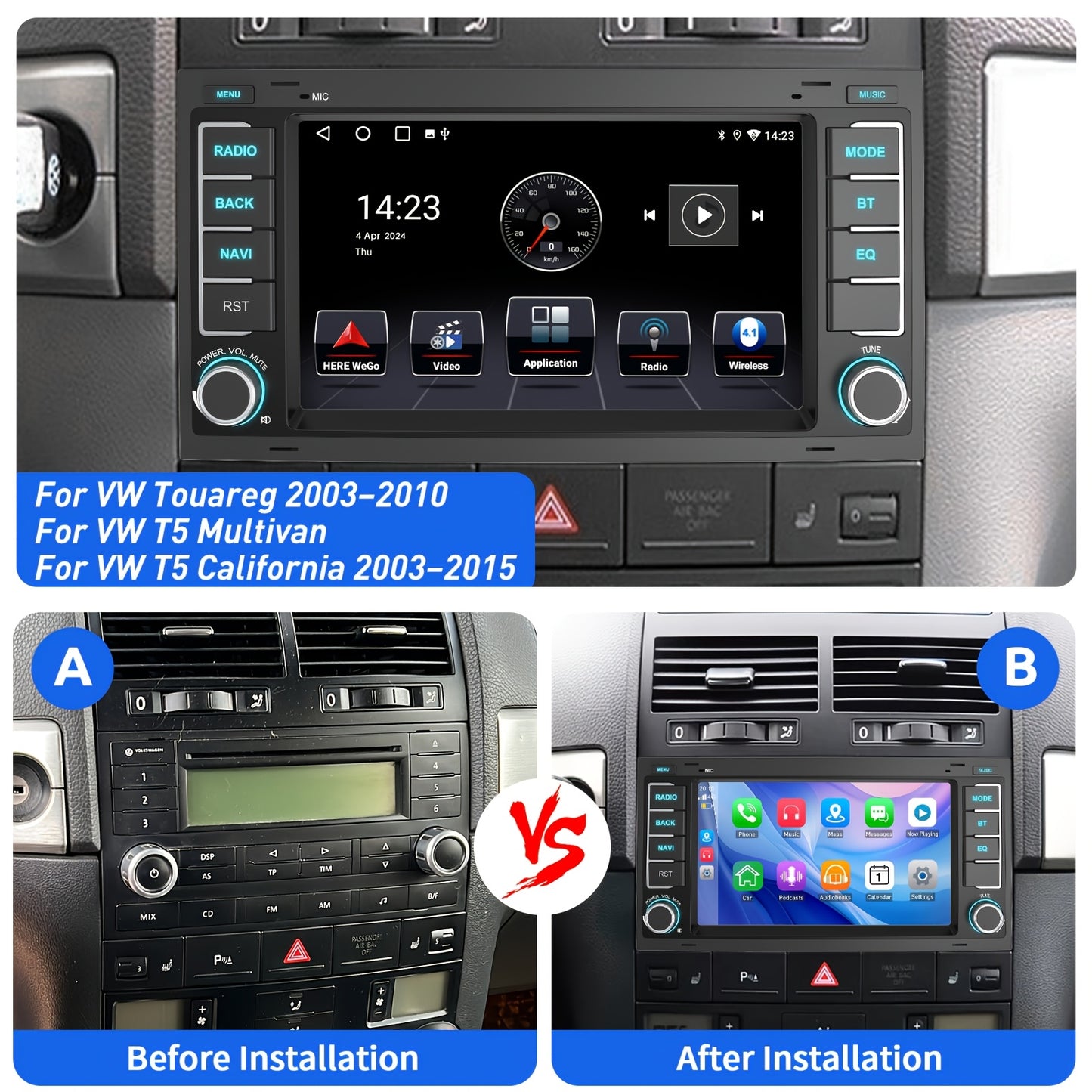 Multifunctioneel Android Autosysteem – Autosterio – Navigatiesysteem – Touchscreen Multimedia – Infotainment – 7-inch HD Touchscreen – Draadloze CarPlay-ervaring & Ingebouwde Dashcam