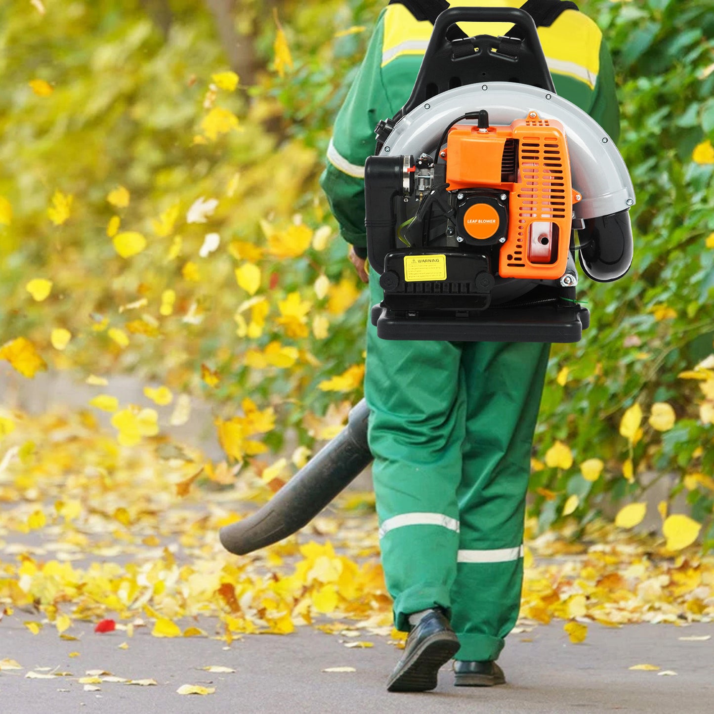Bladblazer – Bladblazer Rugzak – Bladverwijderaar – Tuinblazer – Blazer Schoonmaak – Benzinekrachtig – Ergonomisch Rugzaksysteem – Oranje