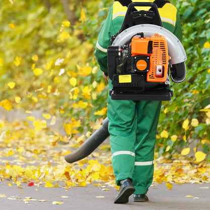Bladblazer – Bladblazer Rugzak – Bladverwijderaar – Tuinblazer – Blazer Schoonmaak – Benzinekrachtig – Ergonomisch Rugzaksysteem – Oranje