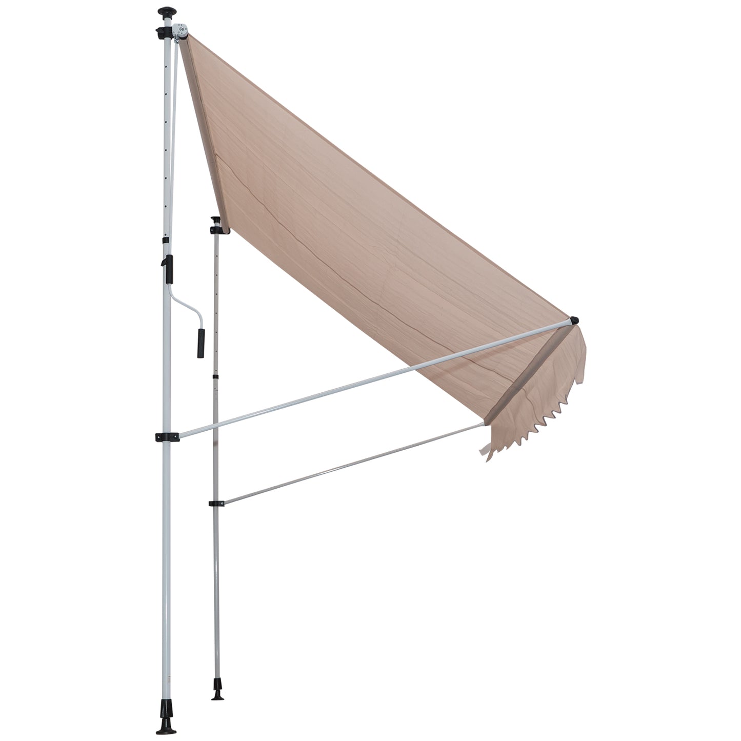 Balkonluifel – Zonnescherm – Klemluifel – Zonwering – Uittrekbare Luifel – Verstelbare Hoogte – UV-Bestendig Polyester – Aluminium Frame – Beige