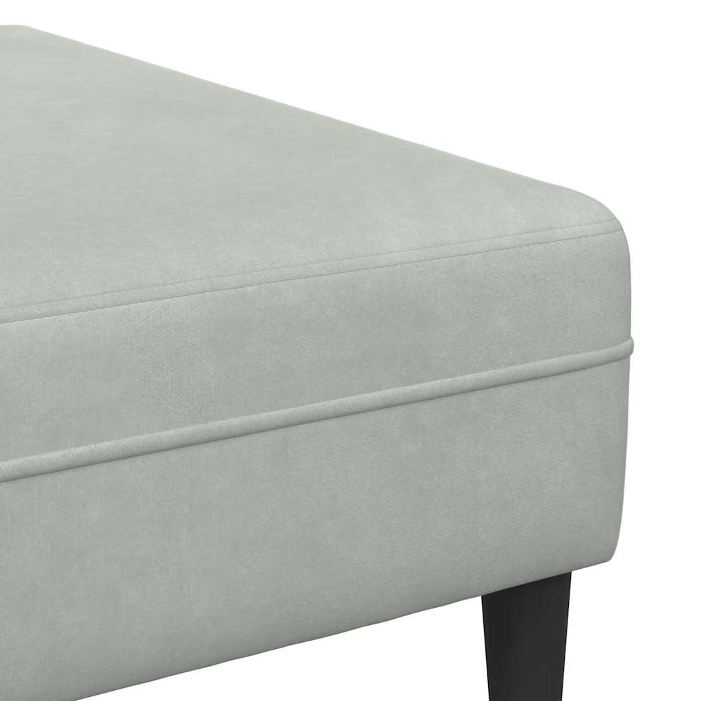 Bankstel – Bank – Hoekbank – Slaapbank – Zetel – Velvet Bekleding – Inclusief Ottoman – Stevig Houten Frame