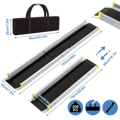 Telescopische Oprijplanken – Oprijbrug – Drempelhulp – Rolstoelhelling – Scootmobiel Oprijplank – Verstelbaar 91-152 cm – Lichtgewicht Aluminium