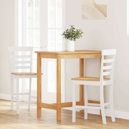 2pcs White Solid Wood Modern Bar Stools with Backrests - Heavy-Duty -like Particle Board, Square Counter Height Chairs Island, Breakfast Nook, Cafe - Easy Assembly ( Wood Grain)