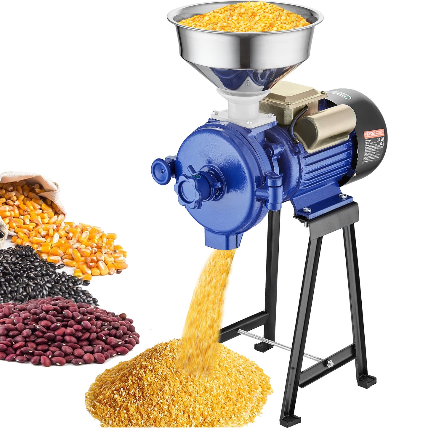 Elektrische Graanmaler – Graanmolen – Maalmachine – Korenmolen – Meelmolen – 3000W Krachtige Motor – Instelbare Maalgraad