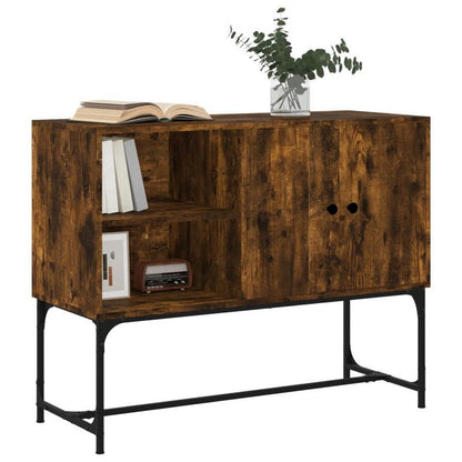 Sideboard 100x40x79.5cm bewerkt wood gerookt oakkleurig Removable storage practical