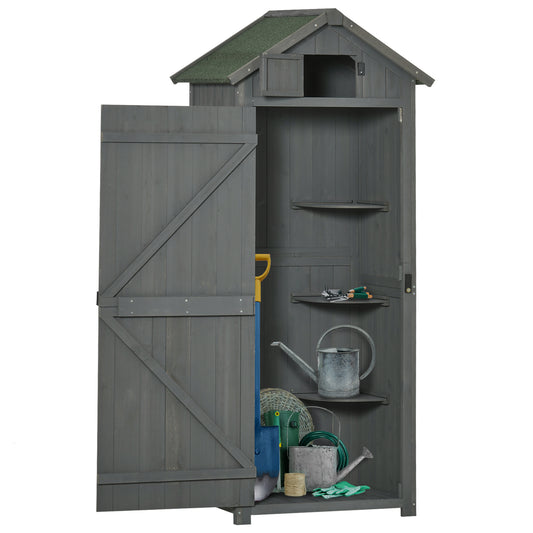Tuinschuur – Tuinkast – Berging – Opberghok – Gereedschapshok – Behandeld Grenenhout – Compact Formaat 77x54x179 cm – Weerbestendig Bitumen Dak