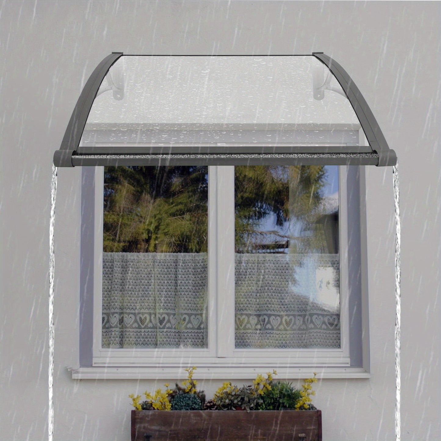 Clear Rain Shelter Cover, Window Awning Rain Shelter, Front Door Canopy, Outdoor Shelter, Door Canopy, Minimalist Shelter, Sleek Design, Weatherresistant, Durable Construction, Rain Protection, Window Cover