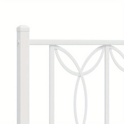 Bedframe Met Hoofdbord Metaal Wit 183X213 Cm