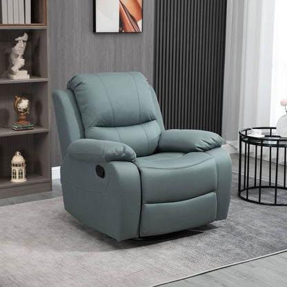 Relaxfauteuil – Relaxstoel – Fauteuil – TV-stoel – Loungefauteuil – Groen Polyester – Verstelbare Rugleuning en Voetensteun – Draaibaar en Schommelend