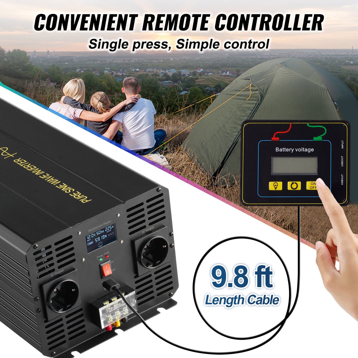 Omvormer – Stroomomvormer – Spanningsomvormer – Inverter – Converter – 5000W Zuivere Sinus – Aluminium Behuizing