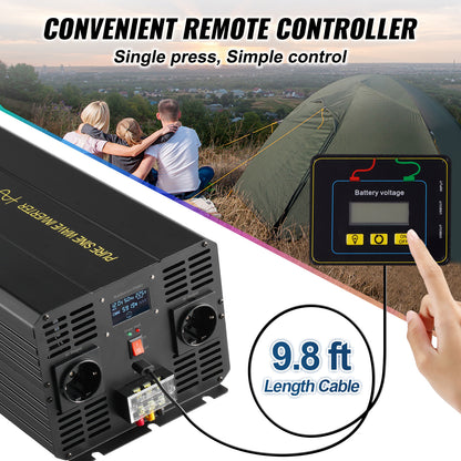 Omvormer – Stroomomvormer – Spanningsomvormer – Inverter – Converter – 5000W Zuivere Sinus – Aluminium Behuizing