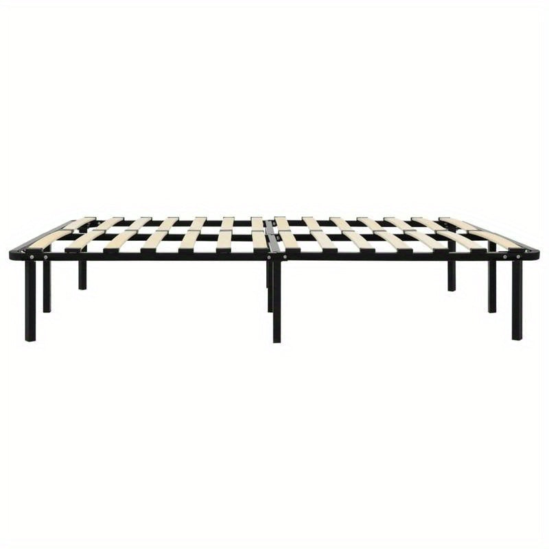 Extra Long Modern Minimalist Bed Frame - Heavy-Duty All-Metal Platform, Easy Assembly, Space-Saving Design for Large Bedrooms, Hotels, Guest Rooms - Industrial Chic Furniture (160x200cm/ 63x79in), Bed Room Decor, Hotel Bedroo