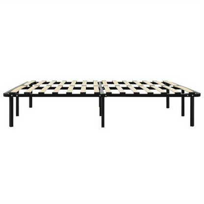 Extra Long Modern Minimalist Bed Frame - Heavy-Duty All-Metal Platform, Easy Assembly, Space-Saving Design for Large Bedrooms, Hotels, Guest Rooms - Industrial Chic Furniture (160x200cm/ 63x79in), Bed Room Decor, Hotel Bedroo